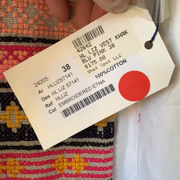 Vilagallo Embroidered Vest, Sz 38 / M - Picture 4 of 9